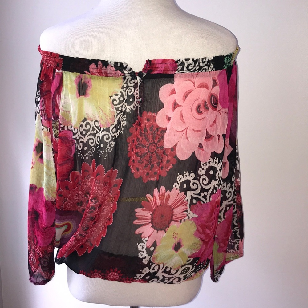 Gorgeous sheer floral blouse by Desigual. NWOT